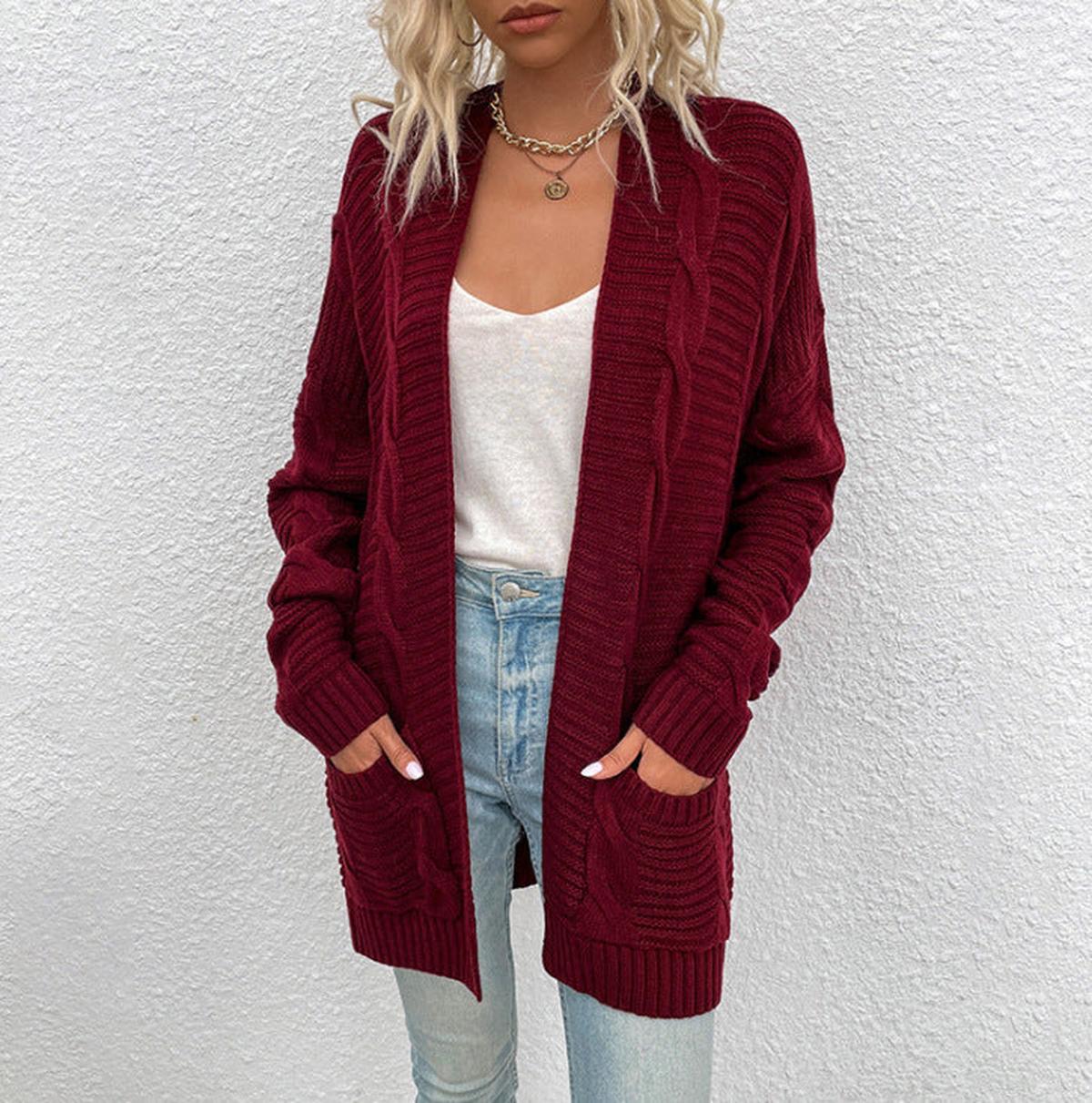 Women’s Cardigan With Oversized Fit And Long Sleeves