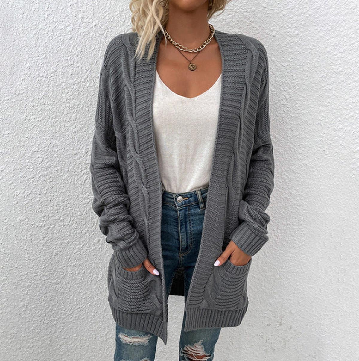 Women’s Cardigan With Oversized Fit And Long Sleeves