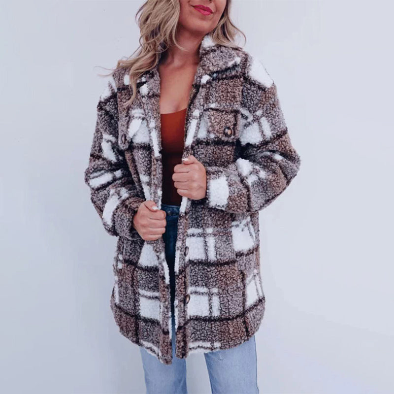 Women’s Checkered Teddy Jacket