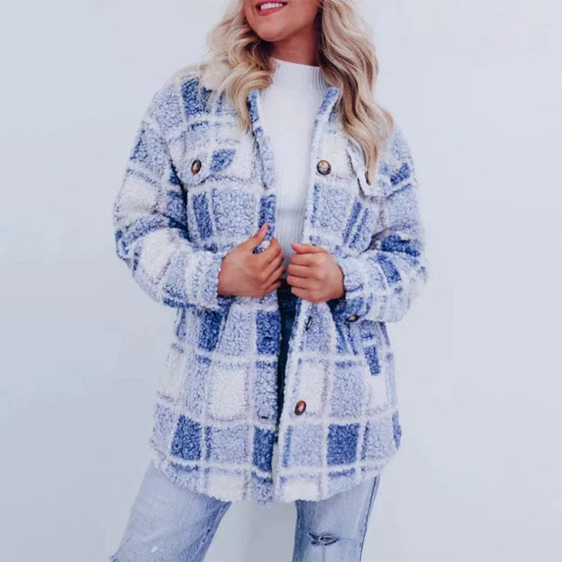 Women’s Checkered Teddy Jacket
