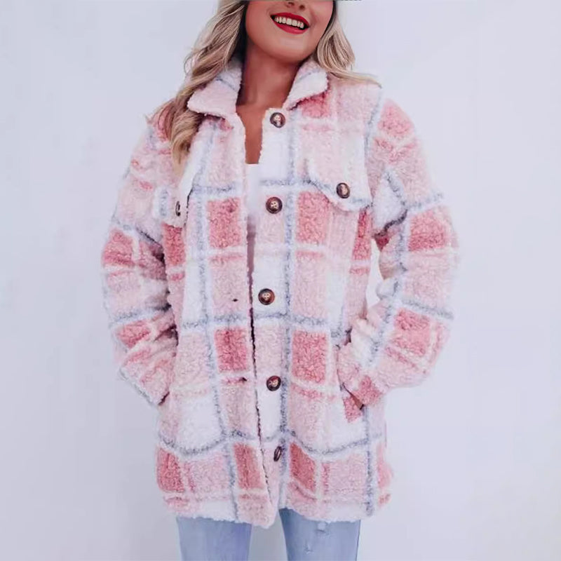 Women’s Checkered Teddy Jacket
