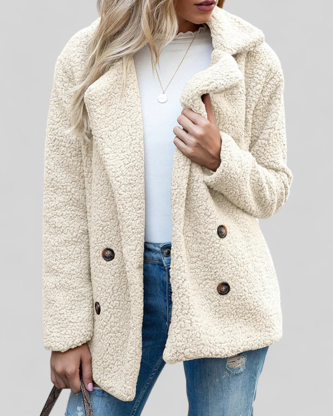 Women's Coat with Button Closure