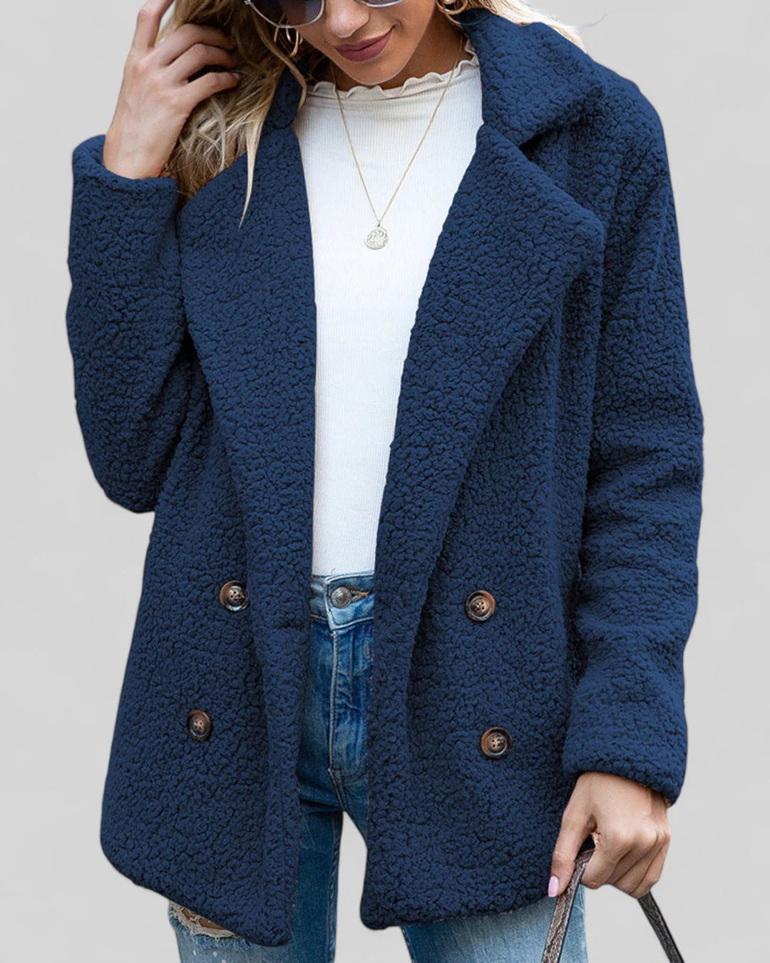 Women's Coat with Button Closure