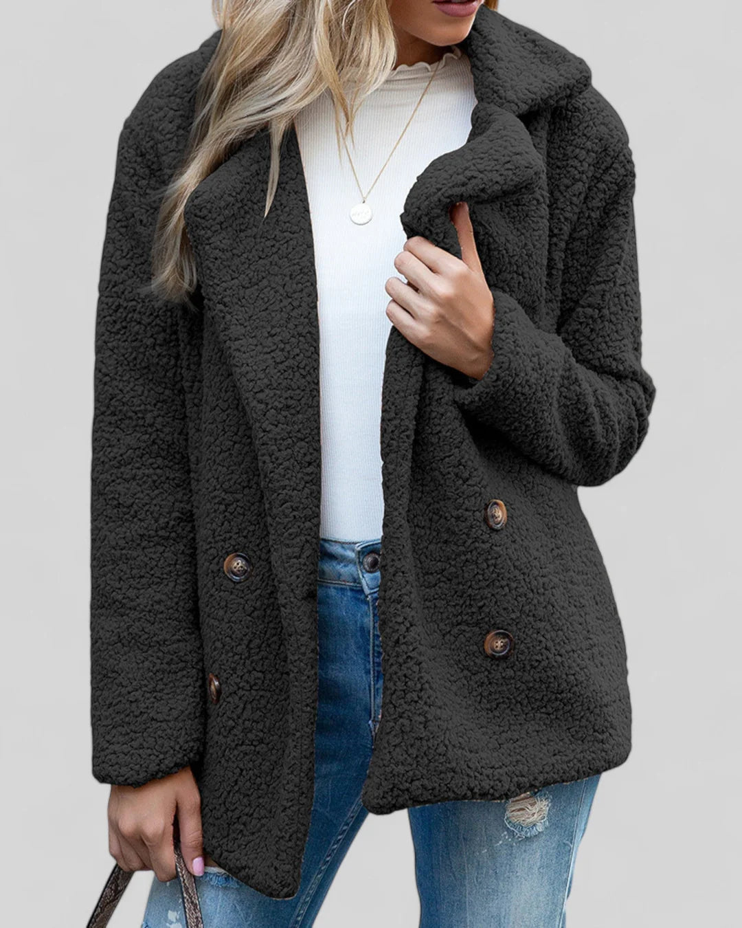 Women's Coat with Button Closure