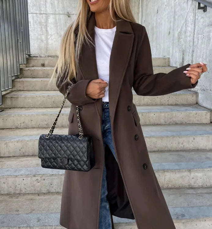 Women’s Coat with Waist Belt and Classic Fit