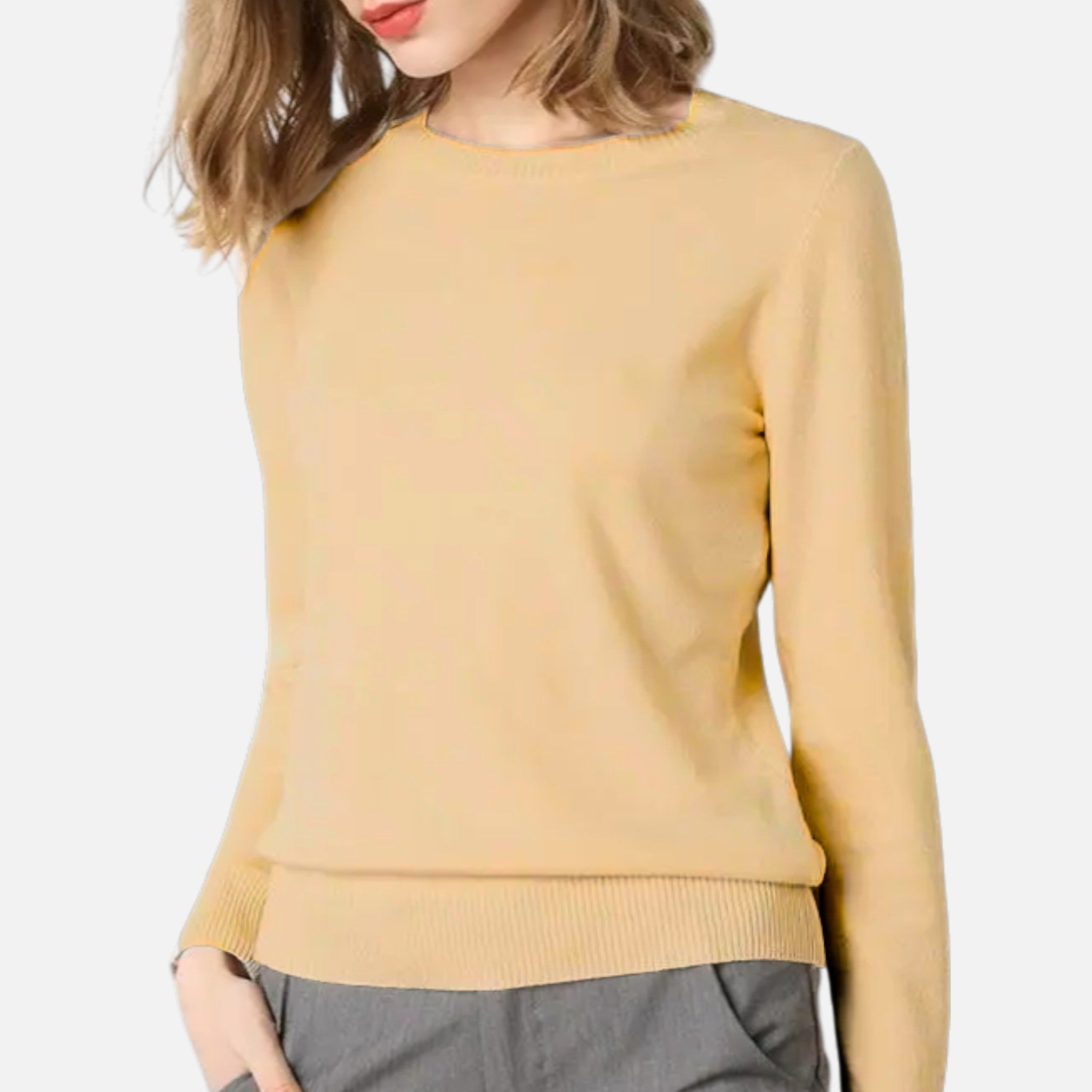 Dorevelle | Women’s Merino Wool Sweater – Timeless O-Neck Elegance 0