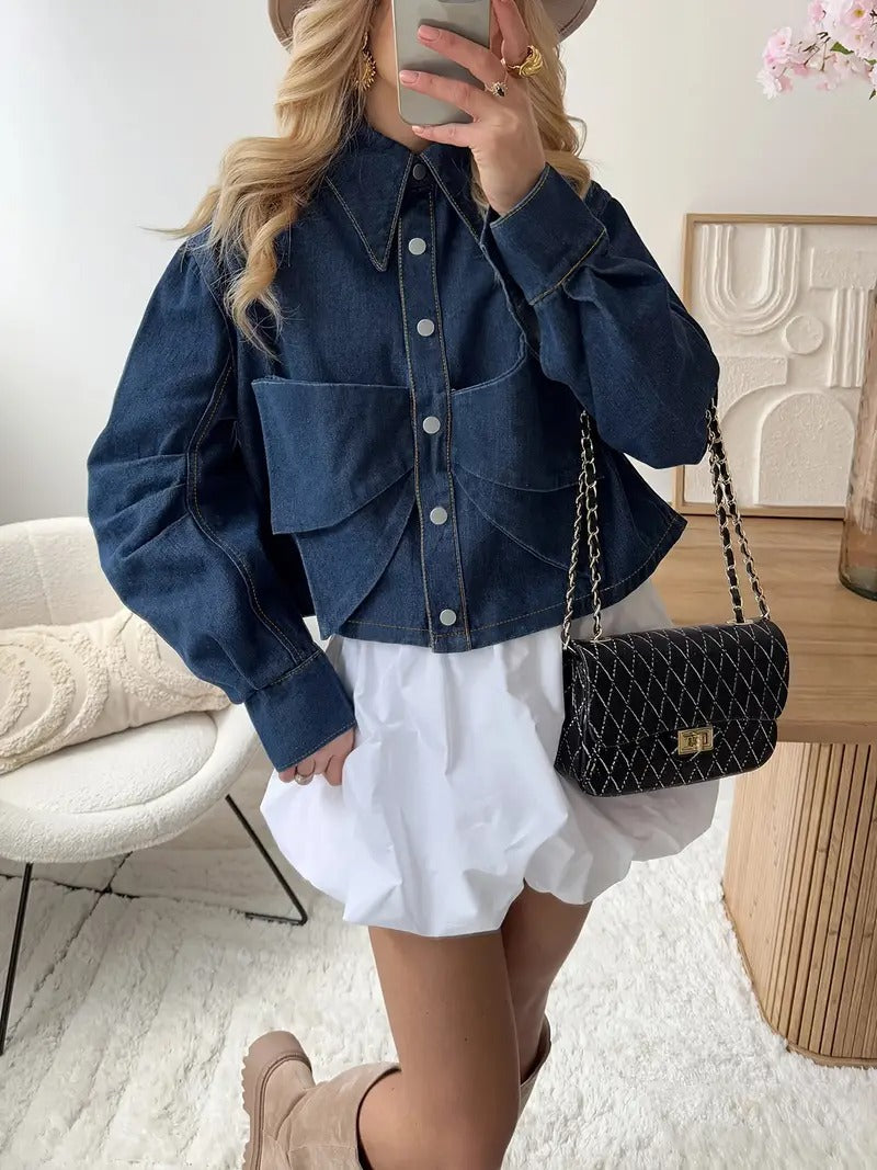 Women's Cropped Denim Jacket 2