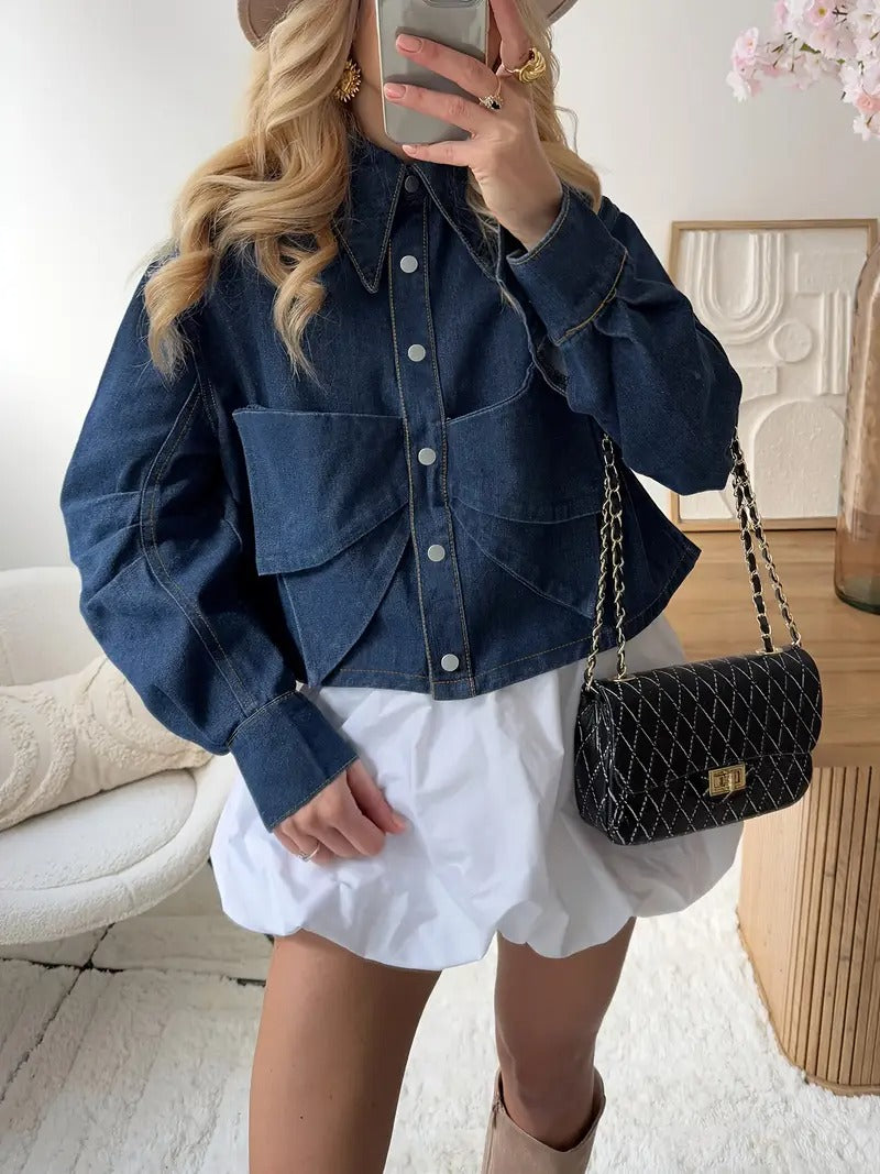 Women's Cropped Denim Jacket 0
