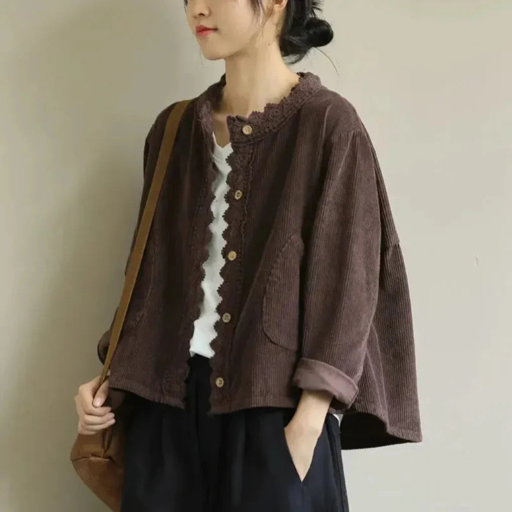 Women's Cropped Jacket with Stitch Detail