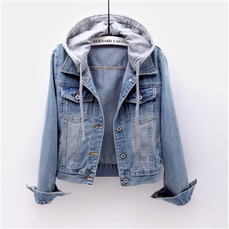 Women’s Denim Jacket with Removable Hood