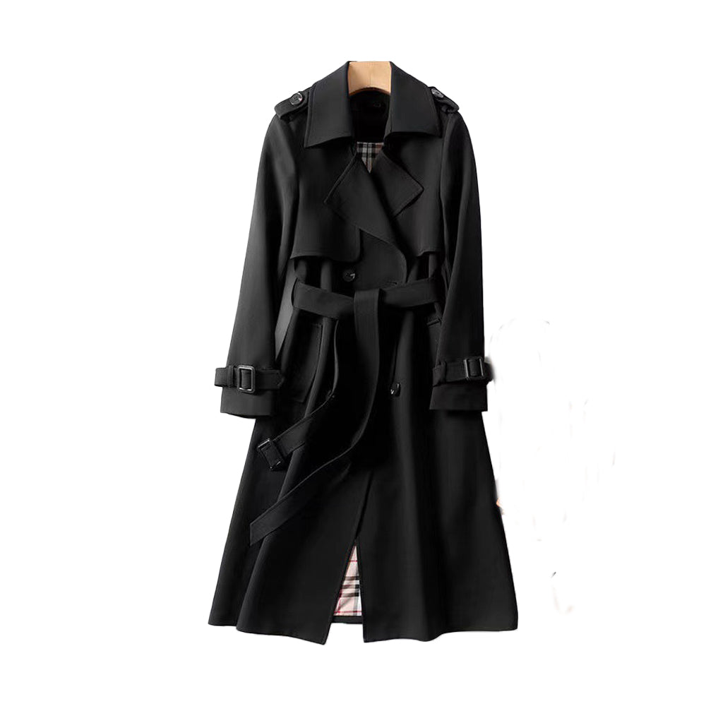 Women’s Double Button Trench Coat Classic Outerwear