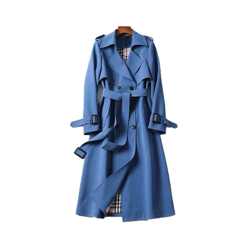 Women’s Double Button Trench Coat Classic Outerwear