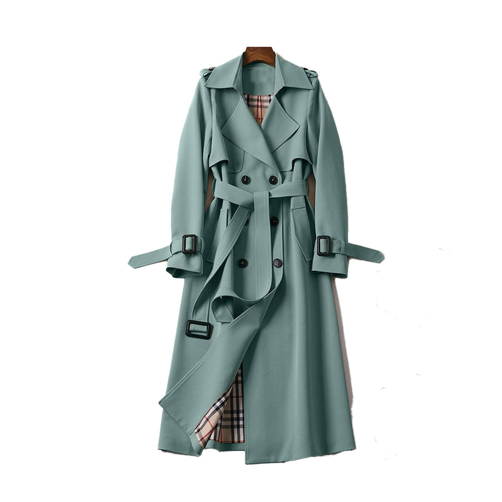 Women’s Double Button Trench Coat Classic Outerwear