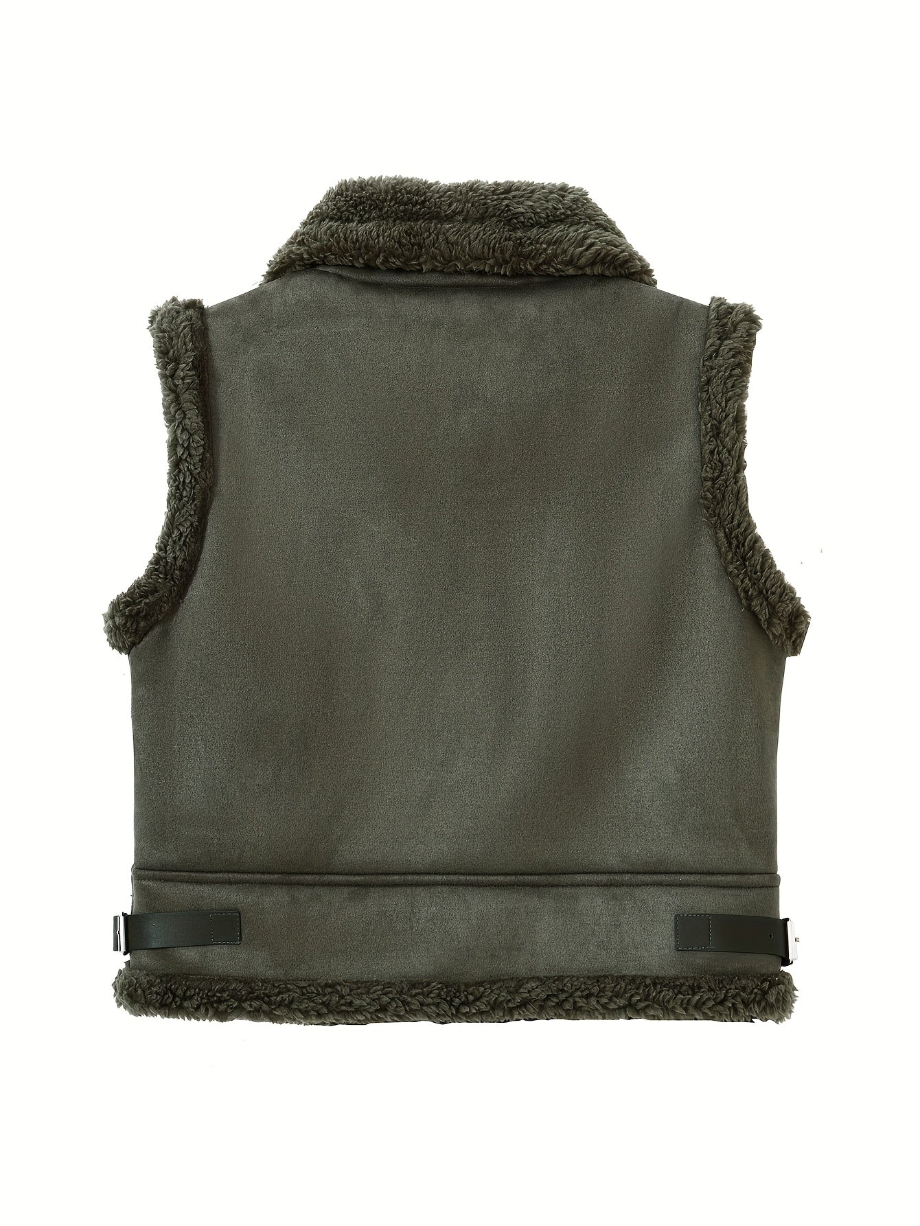Women’s Faux-Shearling Zip Vest with Wide Collar