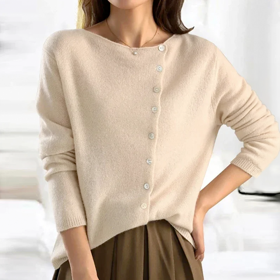 Women’s Front Button Round Neck Cardigan