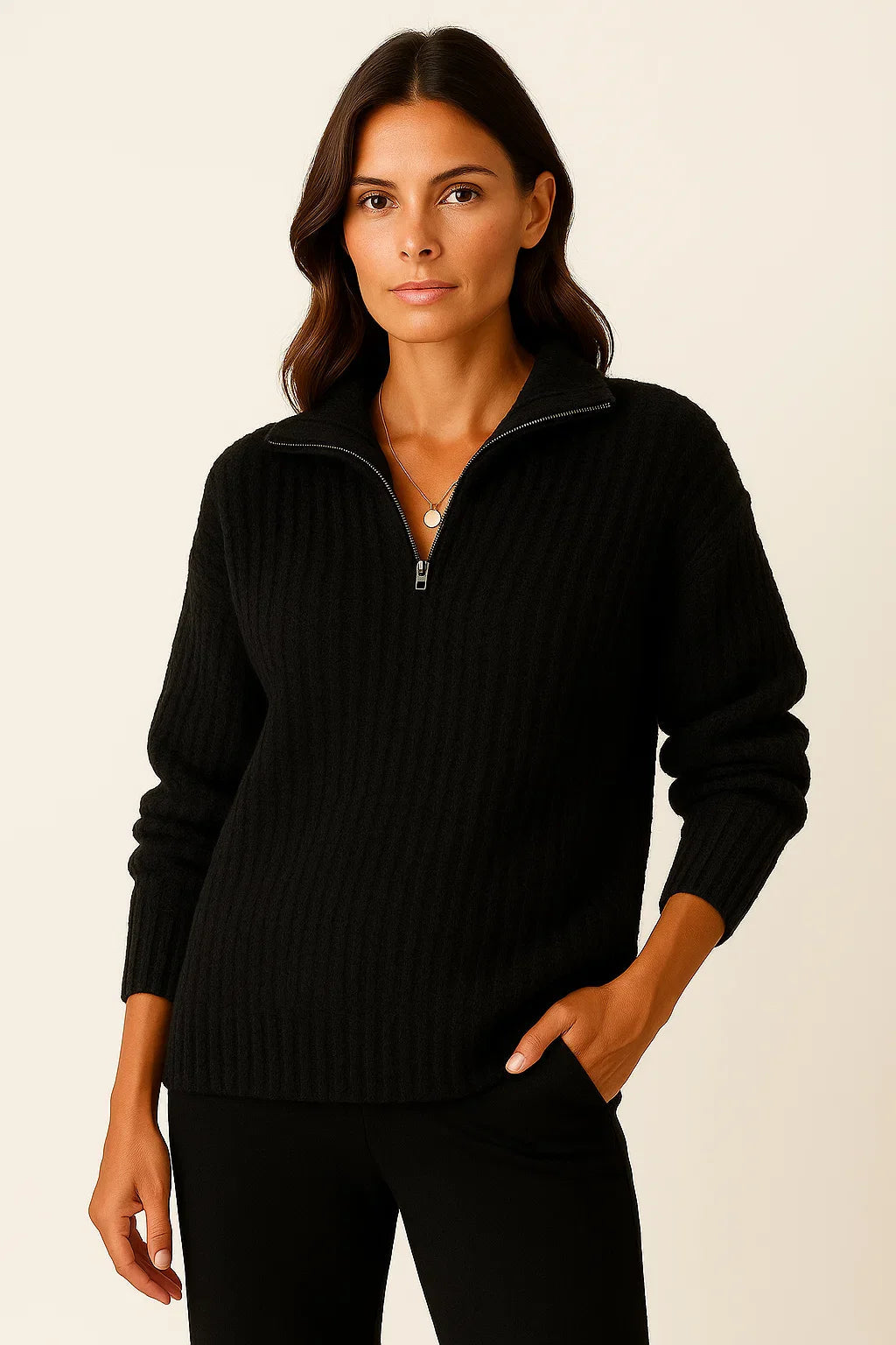 Women’s Half Zip Pullover – Casual Jumper with Long Sleeves 5
