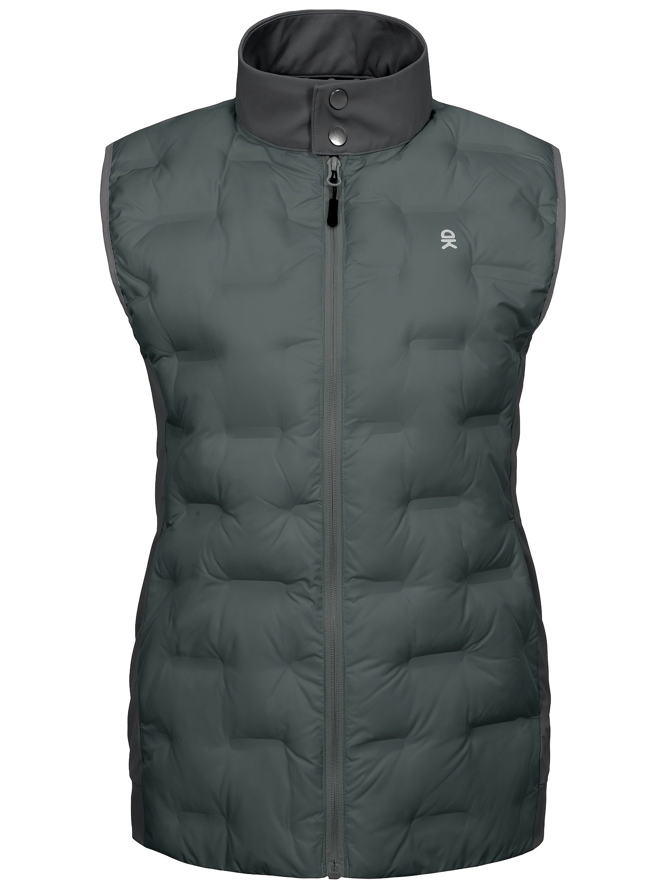 Women’s High-Neck Quilted Vest with Zip Front