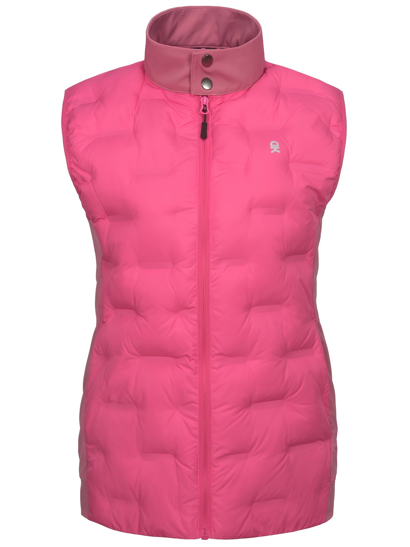 Women’s High-Neck Quilted Vest with Zip Front