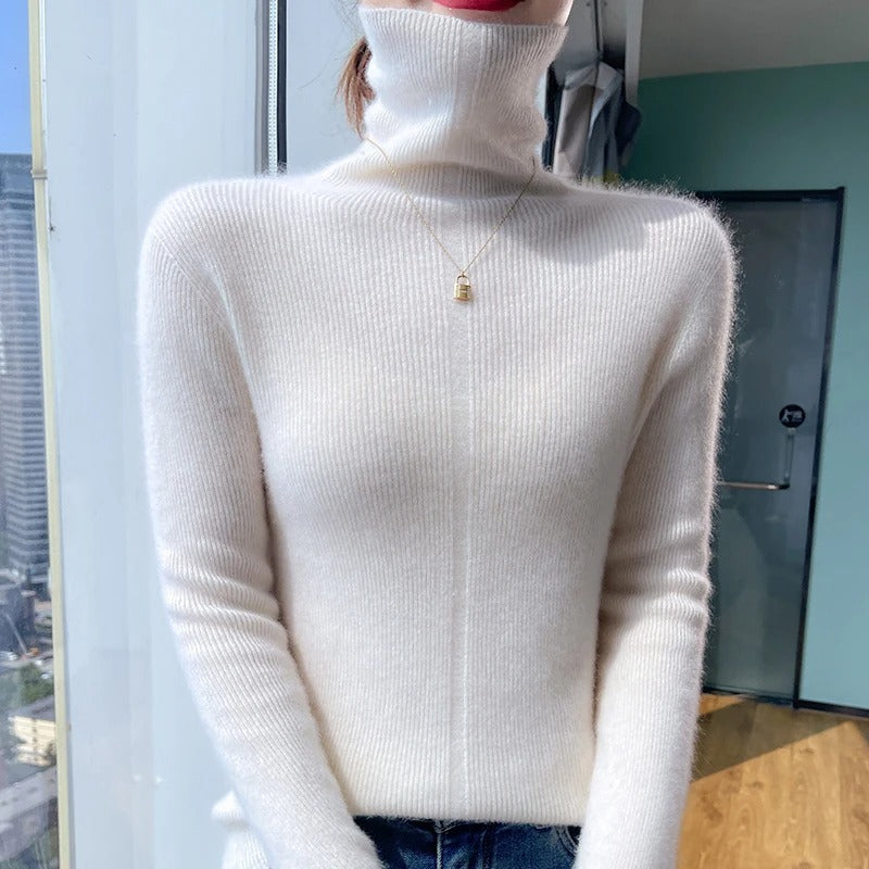 Women’s High-Neck Slim Sweater