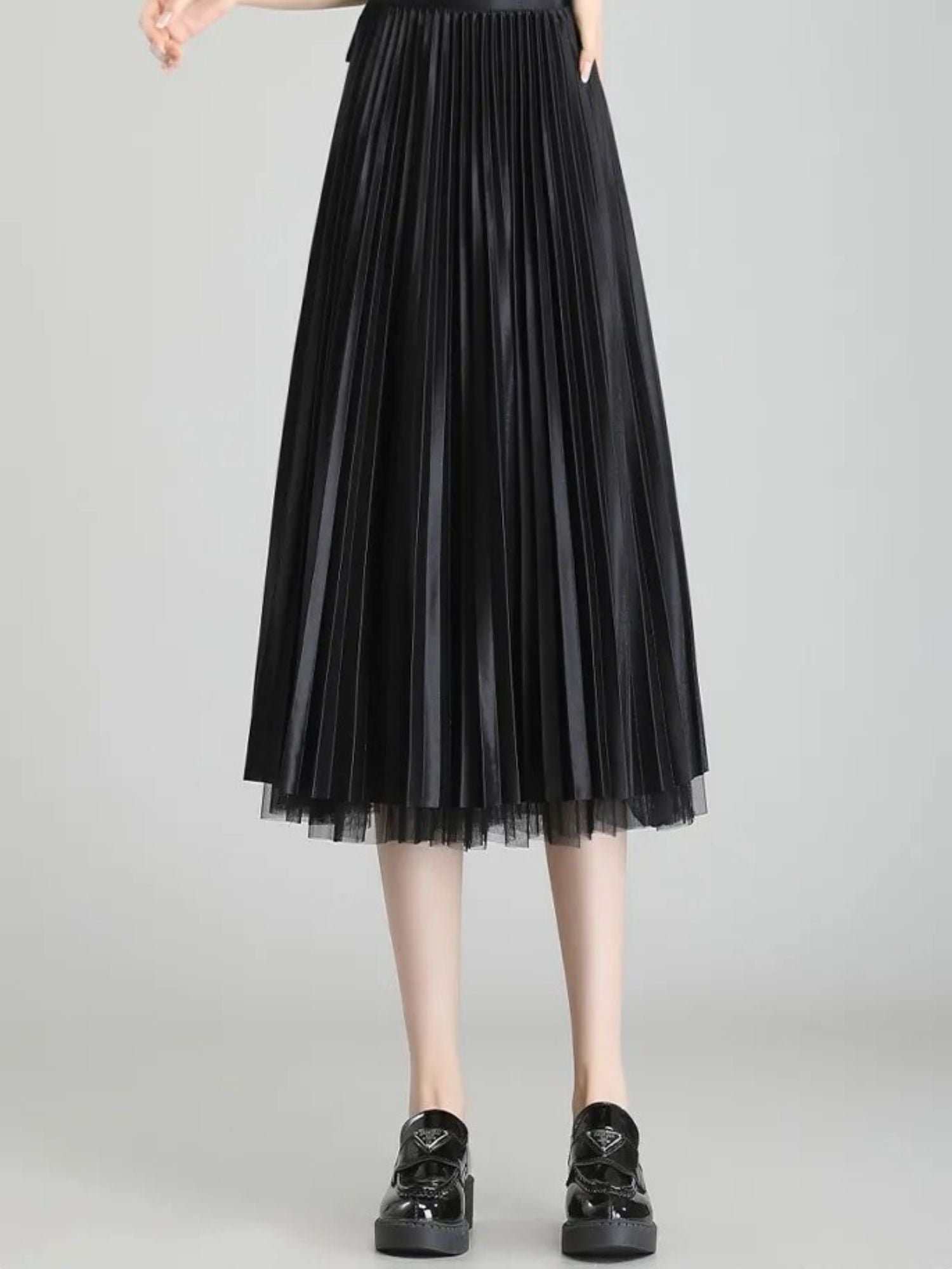 Women’s High-Waisted A-Line Skirt with Layered Detail