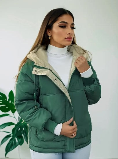 Women’s Hooded Fleece-Lined Puffer Jacket