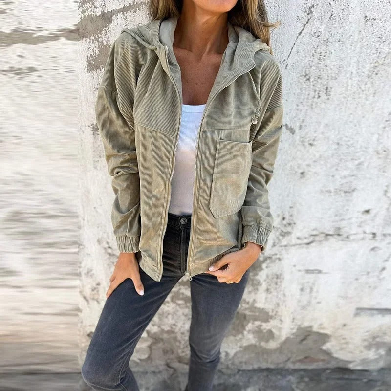 Women's Hooded Jacket with Zipper