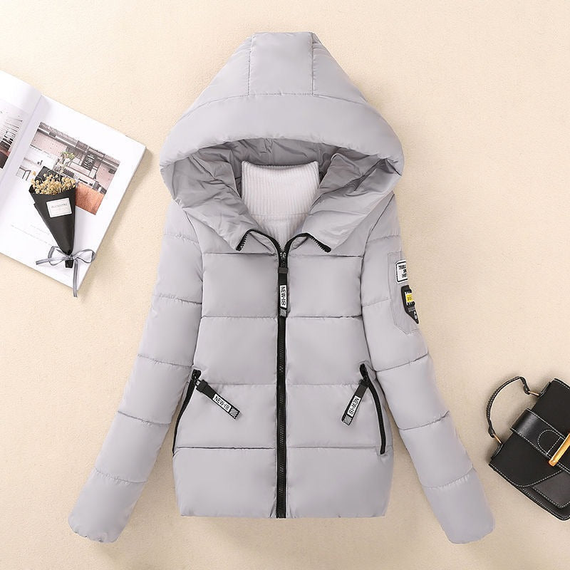Women’s Hooded Quilted Coat With Zipper Front