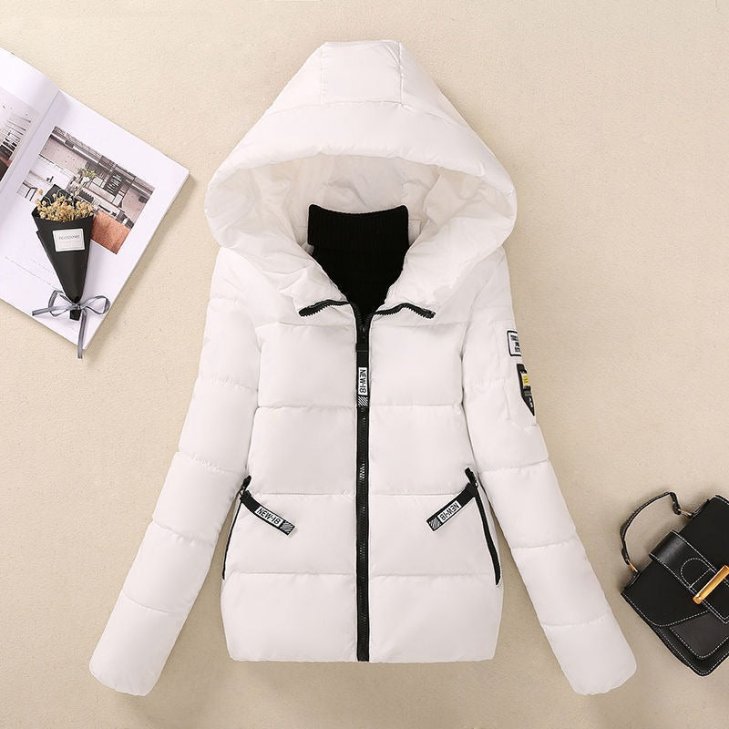 Women’s Hooded Quilted Coat With Zipper Front