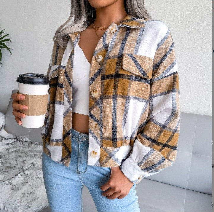 Women’s Jacket With Distinct Checkered Motif