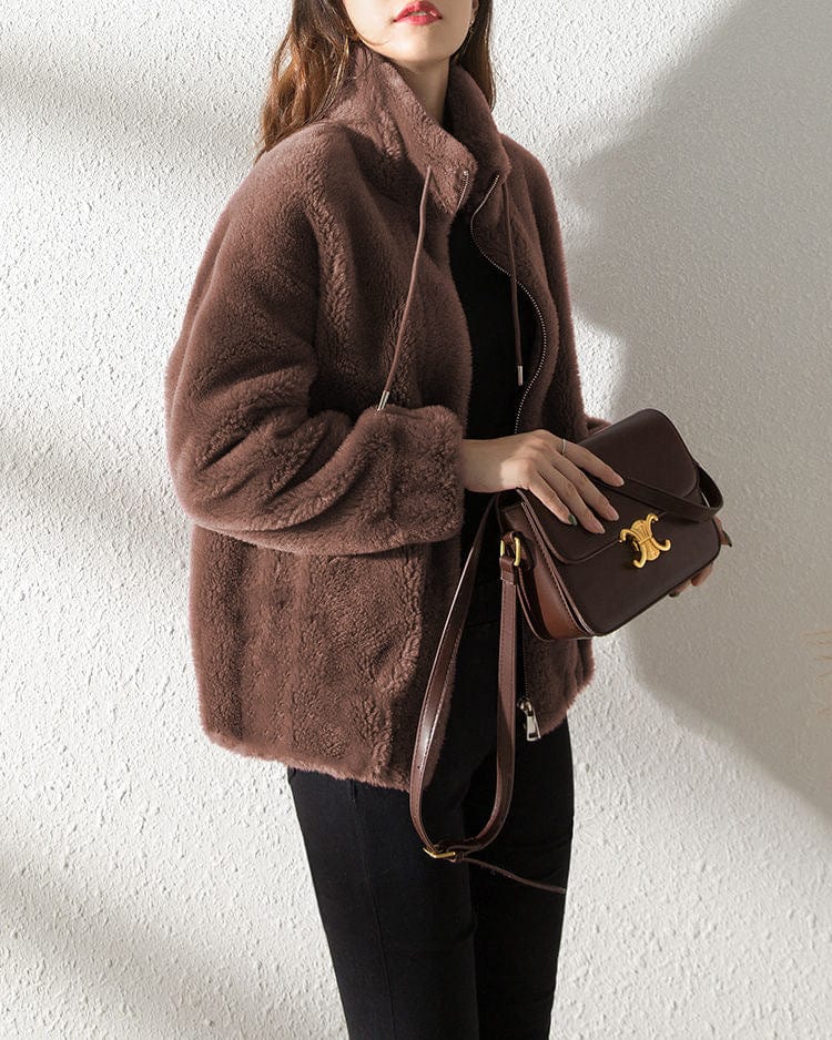 Women’s Jacket With High Collar And Zip Front