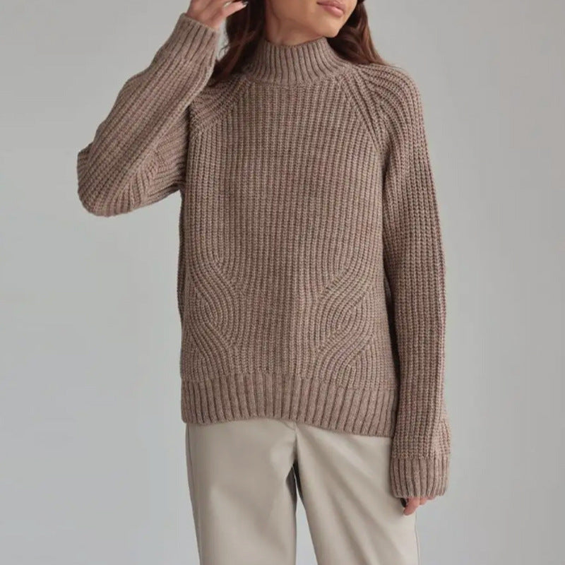 Women’s Jumper With Mock Neck And Raglan Sleeves