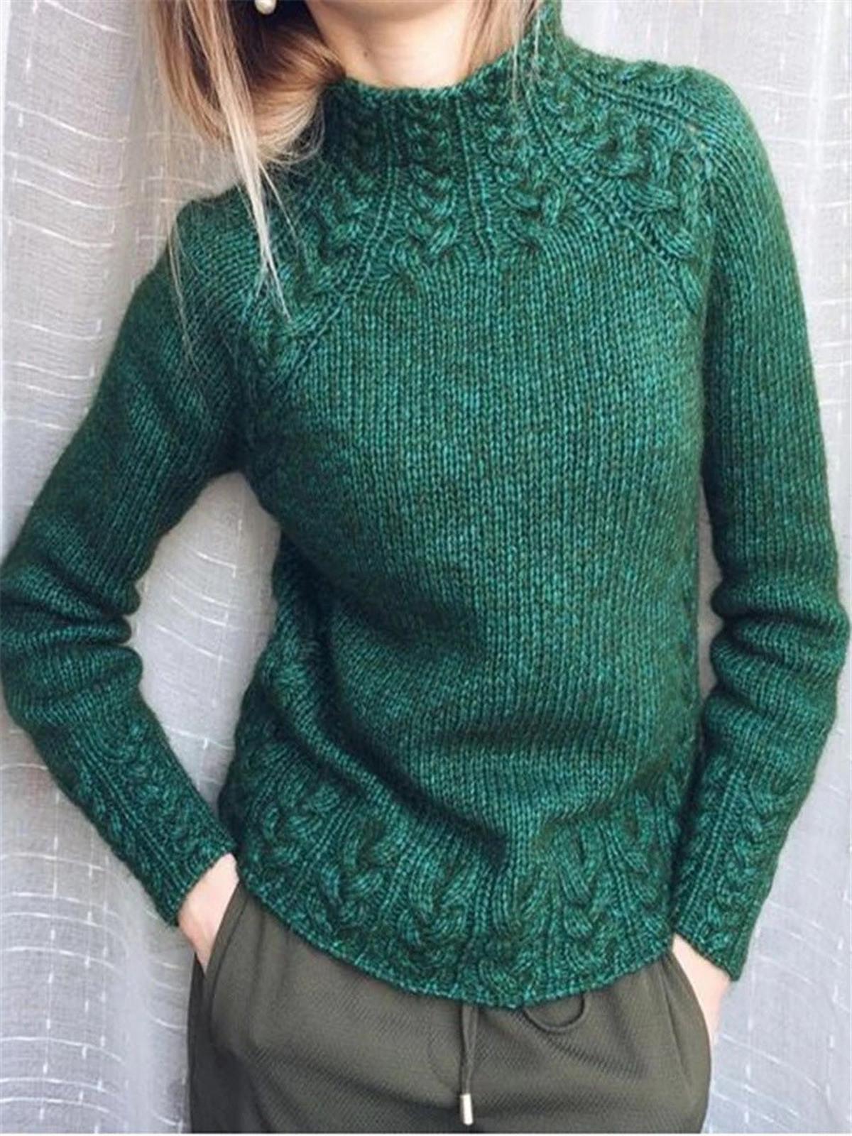 Women’s Jumper with Textured Knit and High Neck Design