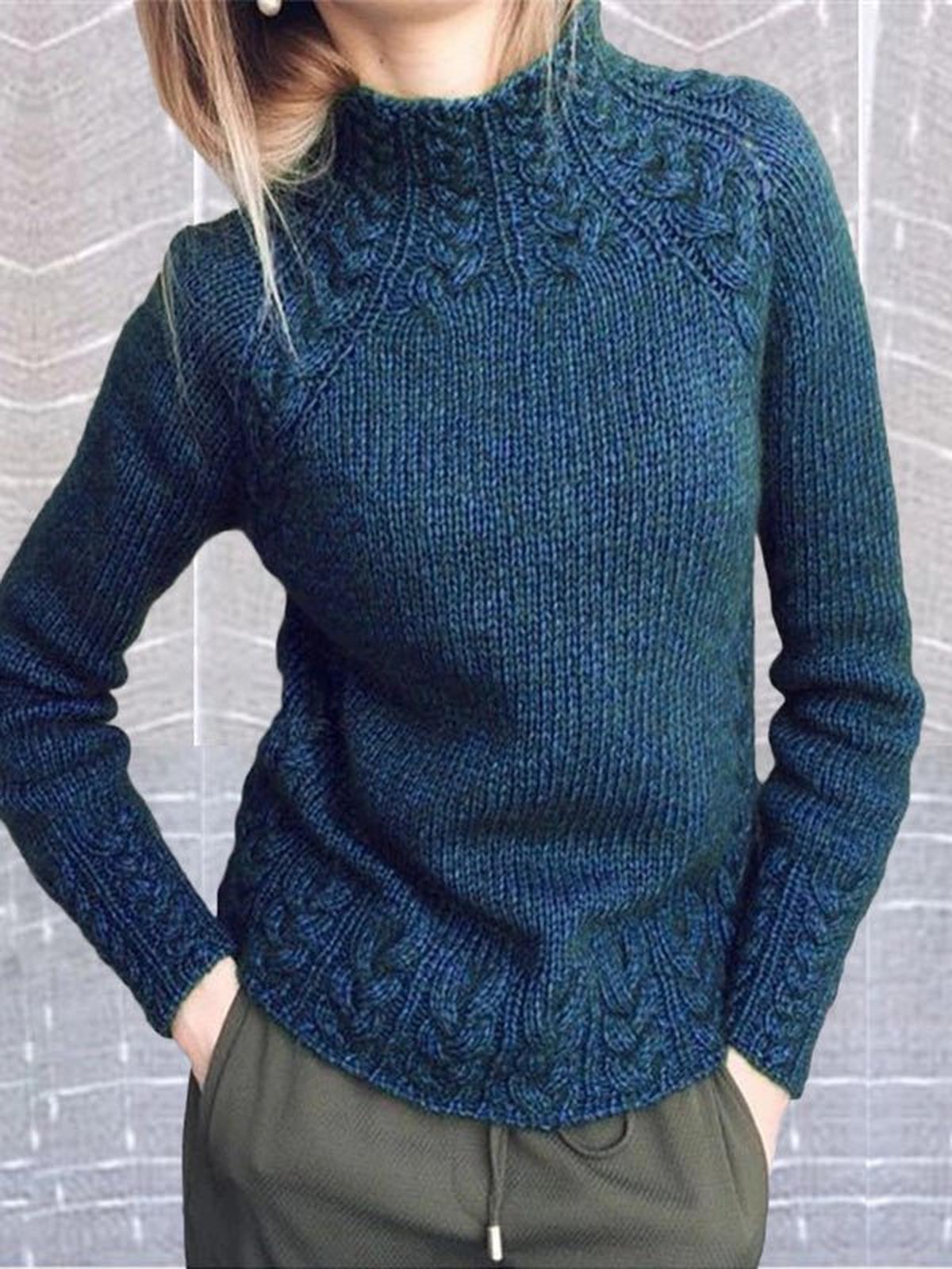 Women’s Jumper with Textured Knit and High Neck Design