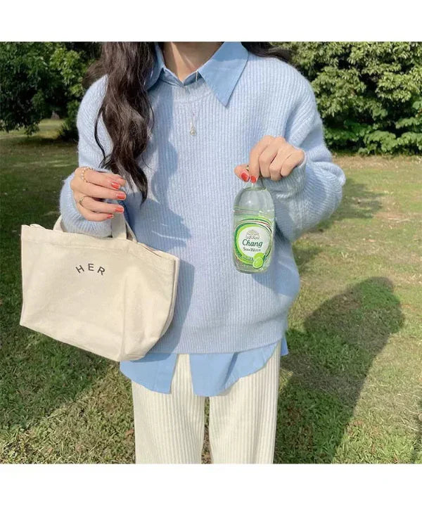 Women’s Knit Sweater With Oversized Ribbed Design