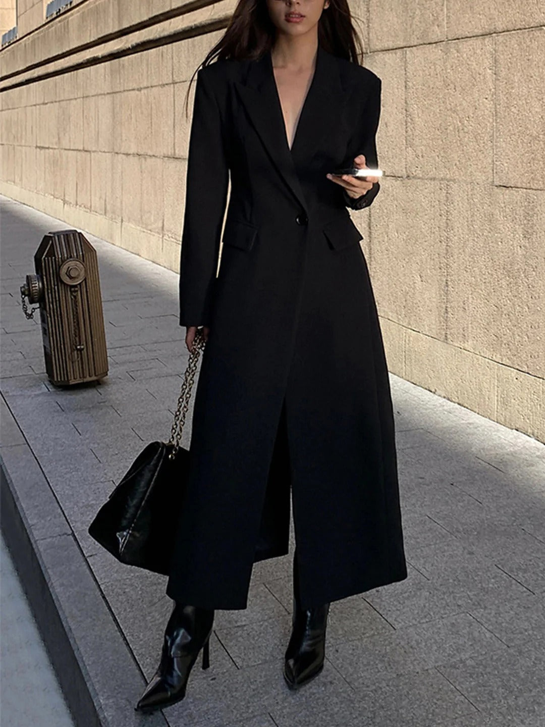Women’s Long Coat With Wrap Front