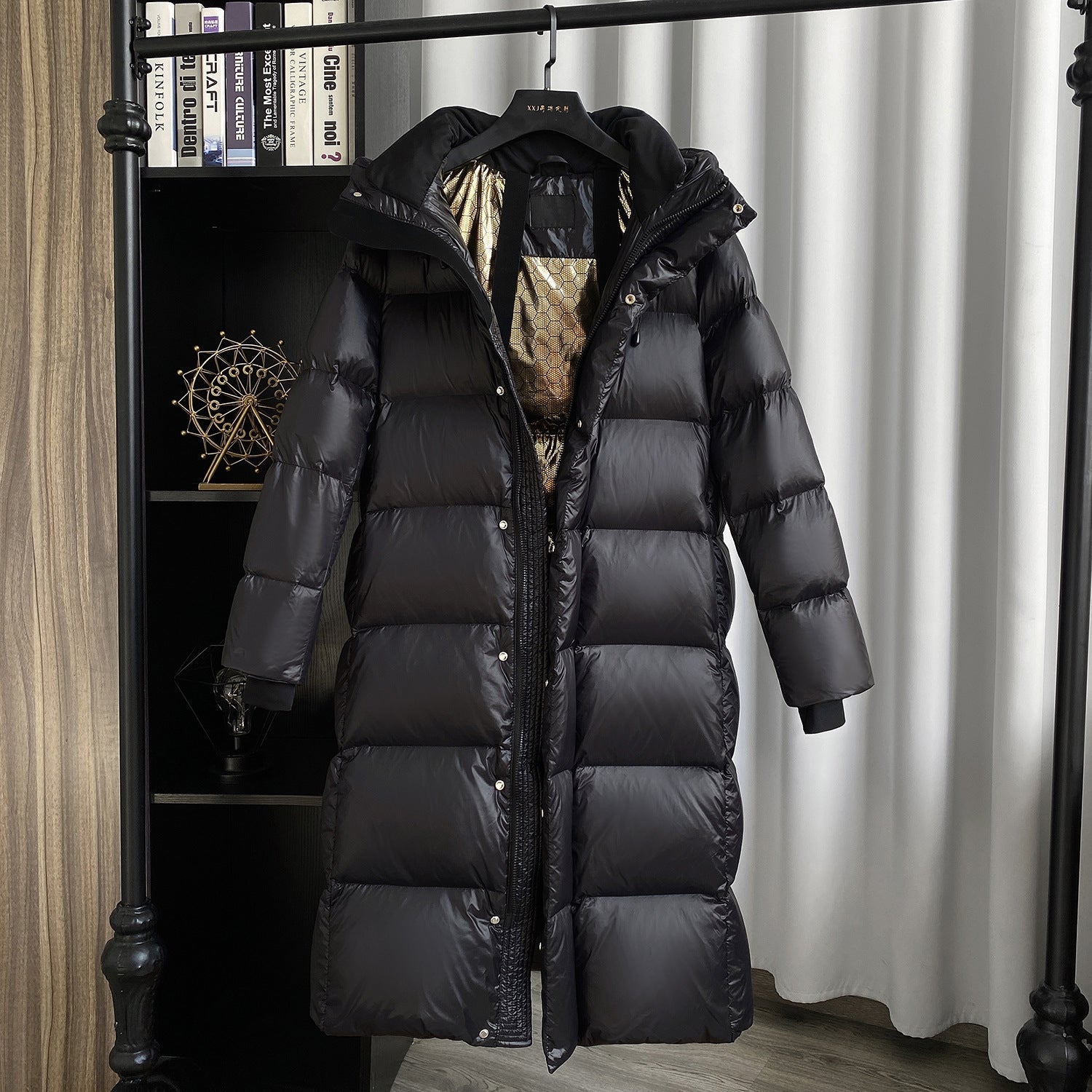 Women’s Long Down Coat with Interior Detail