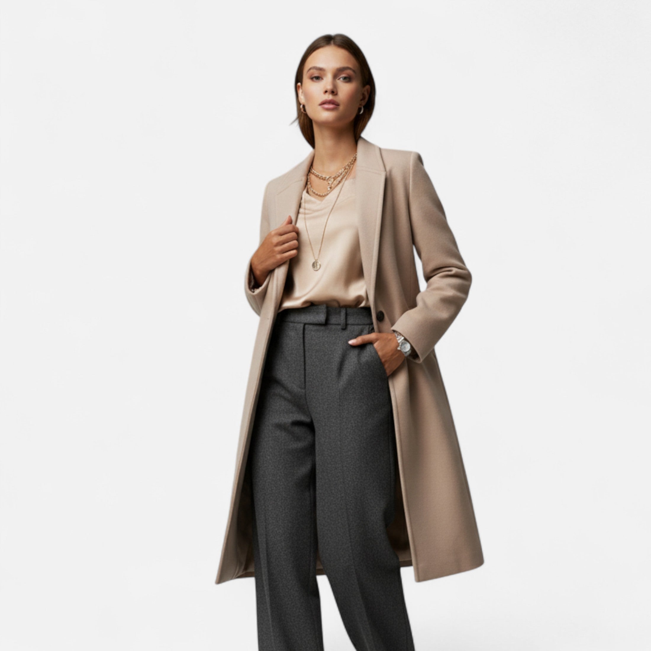 Dorevelle | Women’s Winter Overcoat – Lapel Collar Elegance 2