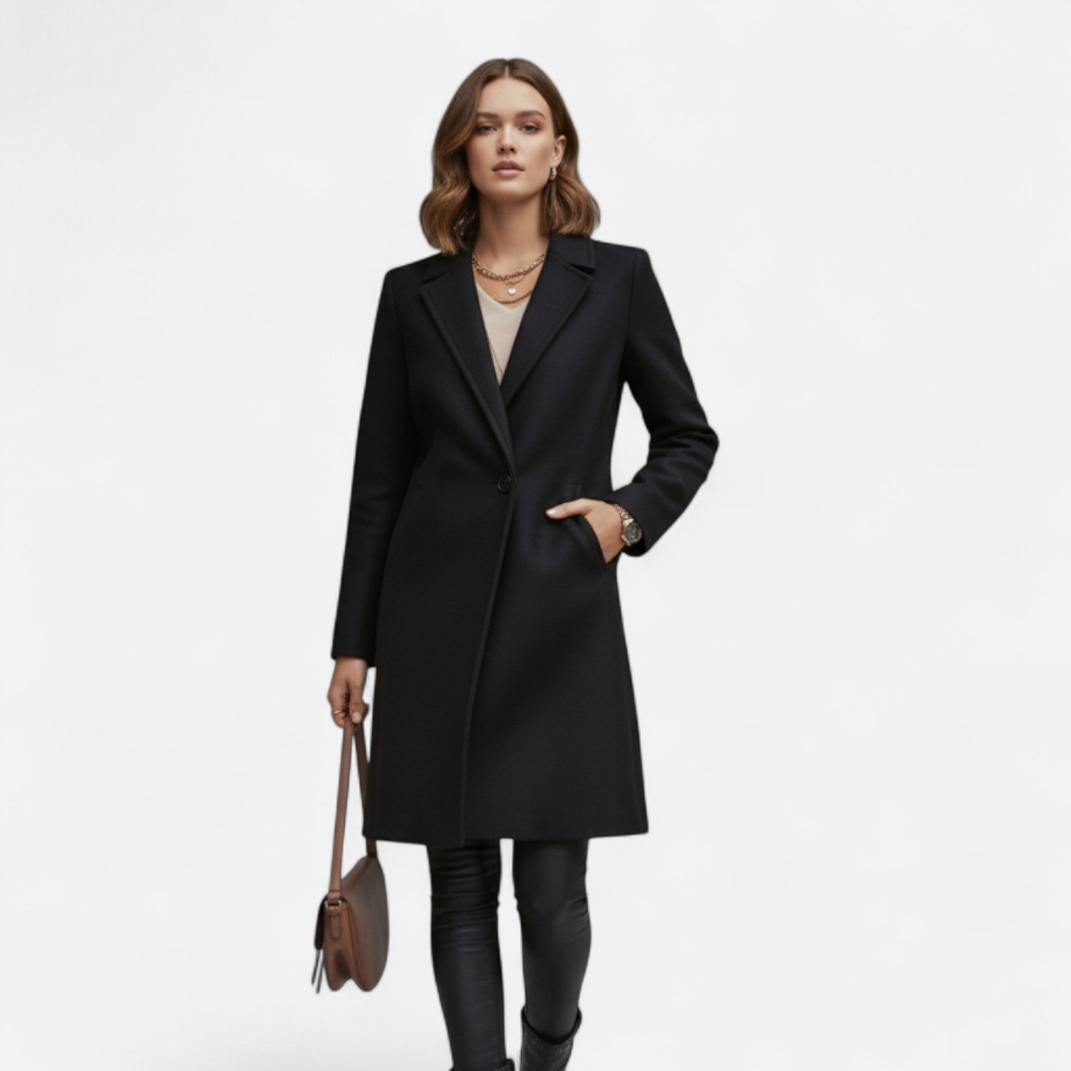 Dorevelle | Women’s Winter Overcoat – Lapel Collar Elegance 5