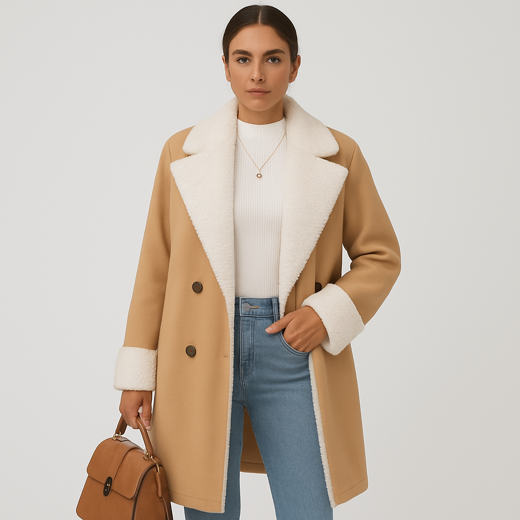 Women’s Longline Coat with Structured Lapel