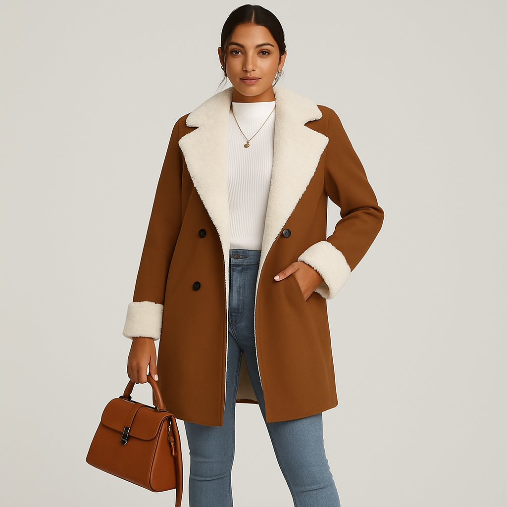 Women’s Longline Coat with Structured Lapel