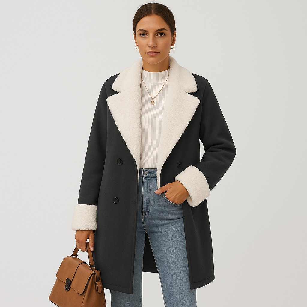 Women’s Longline Coat with Structured Lapel