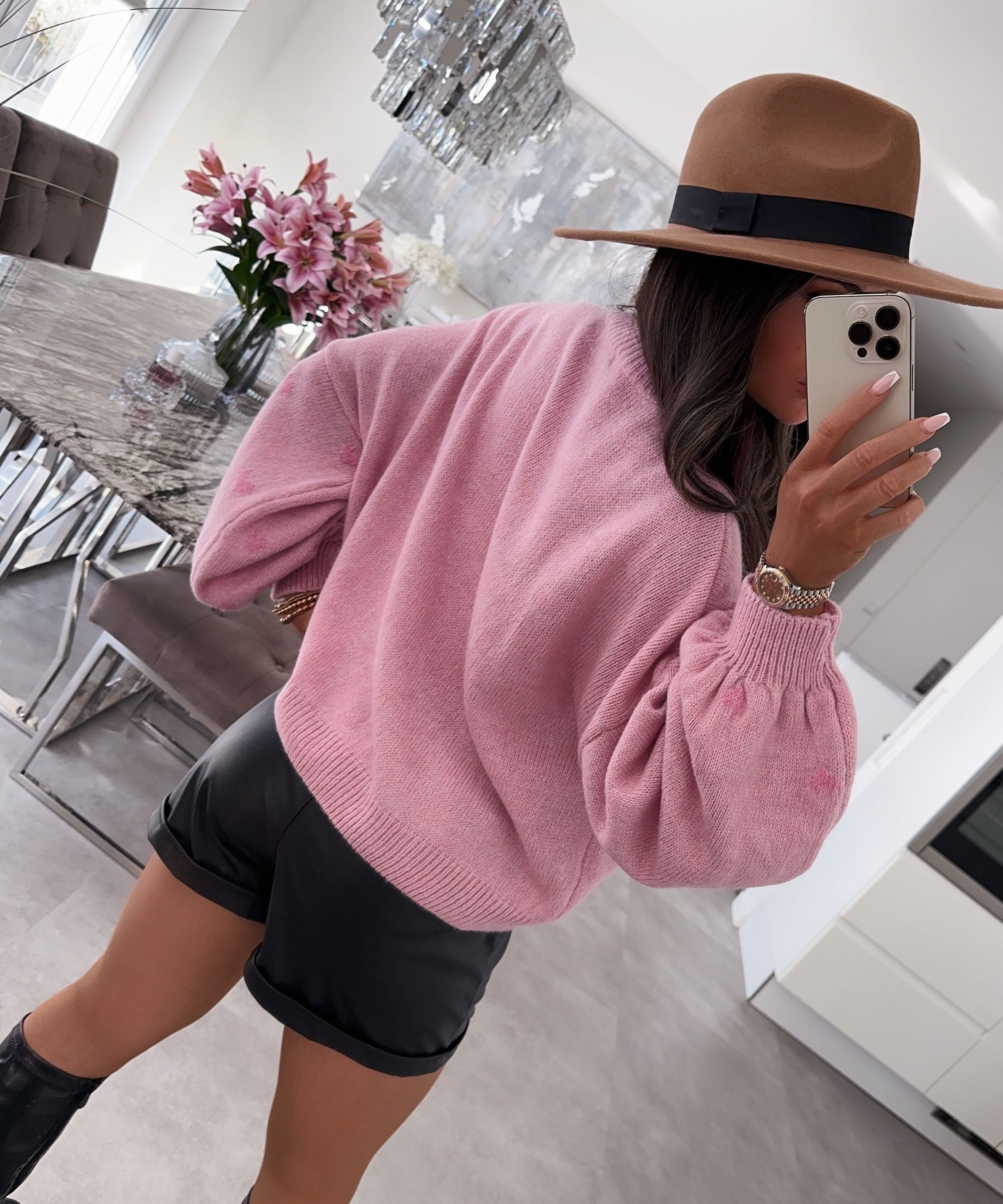 Women’s Oversize Jumper in Blush Pink