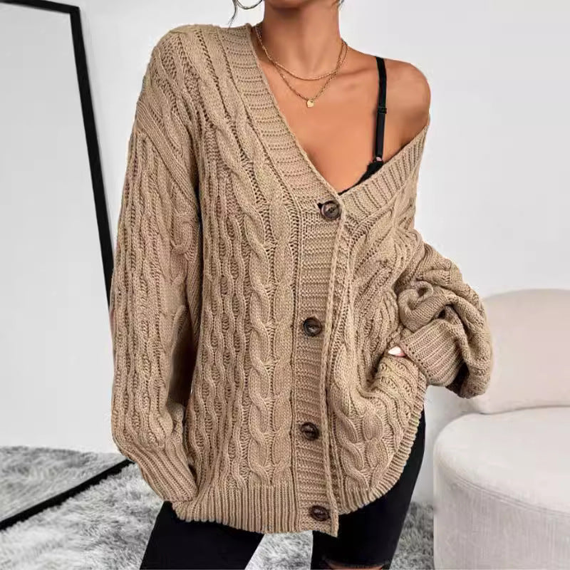 Monica | Women's Oversized Cable Knit Cardigan 0