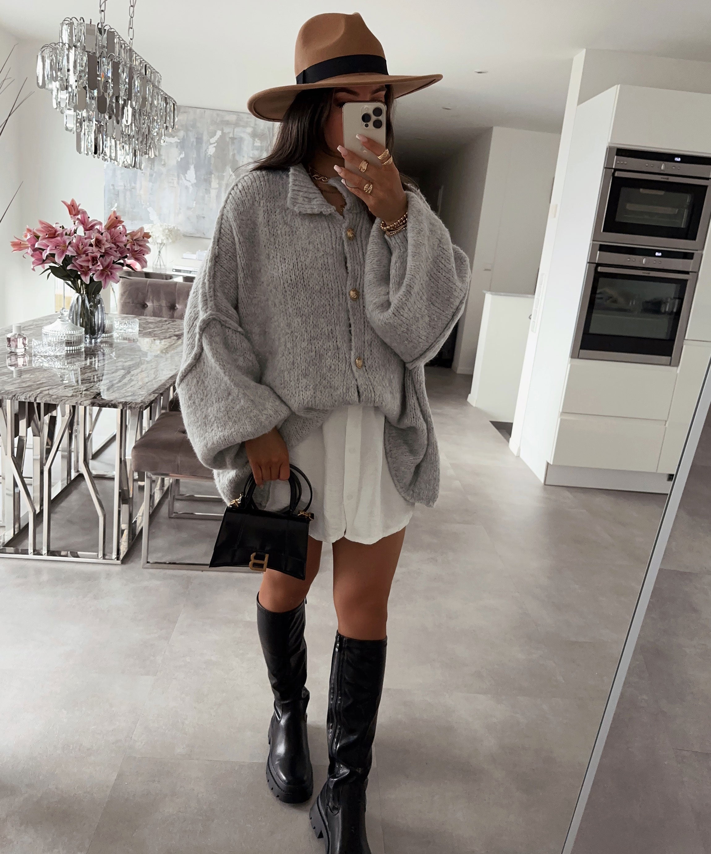 Women’s Oversized Cardigan with Gold Buttons