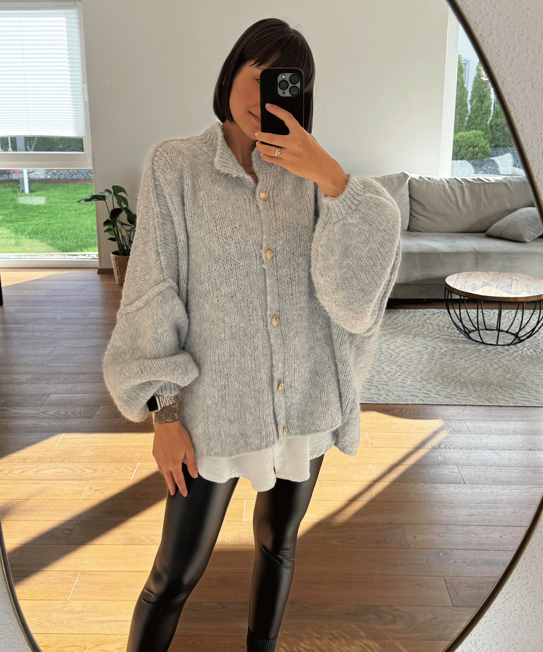 Women’s Oversized Cardigan with Gold Buttons