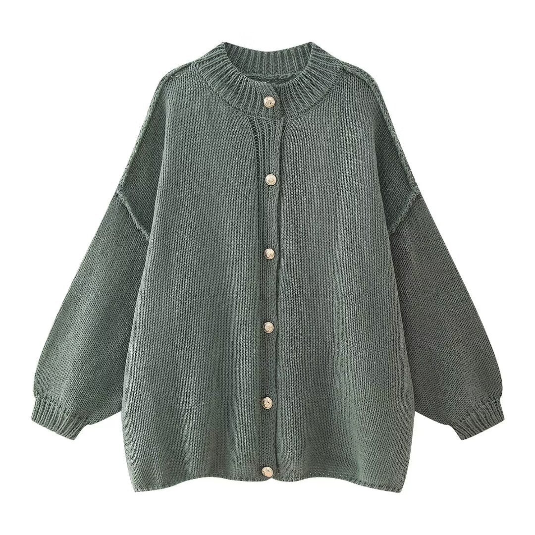 Women’s Oversized Knit Cardigan with Button Front