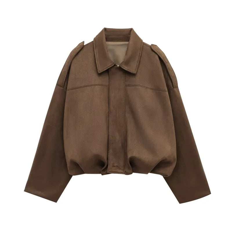 Women's Oversized Suede-Effect Jacket