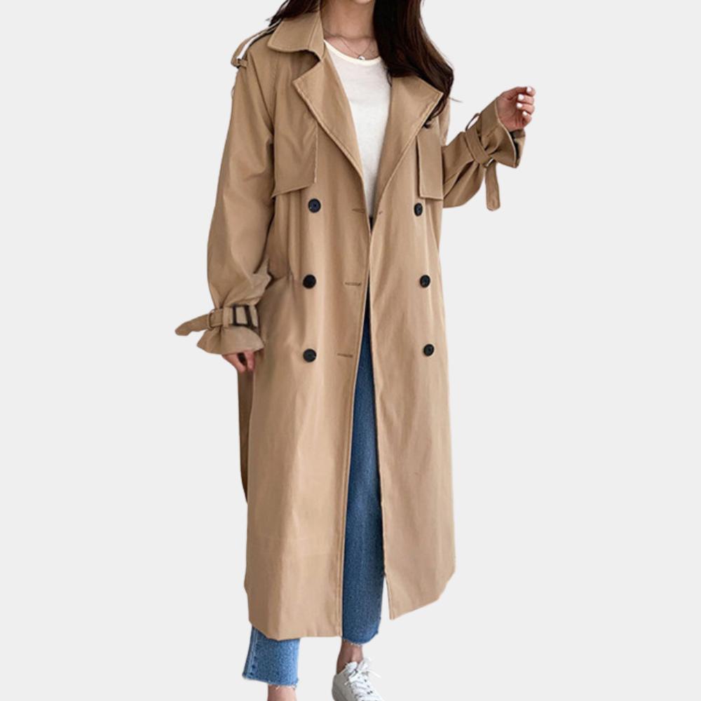 Women's Oversized Trench Coat with Belt