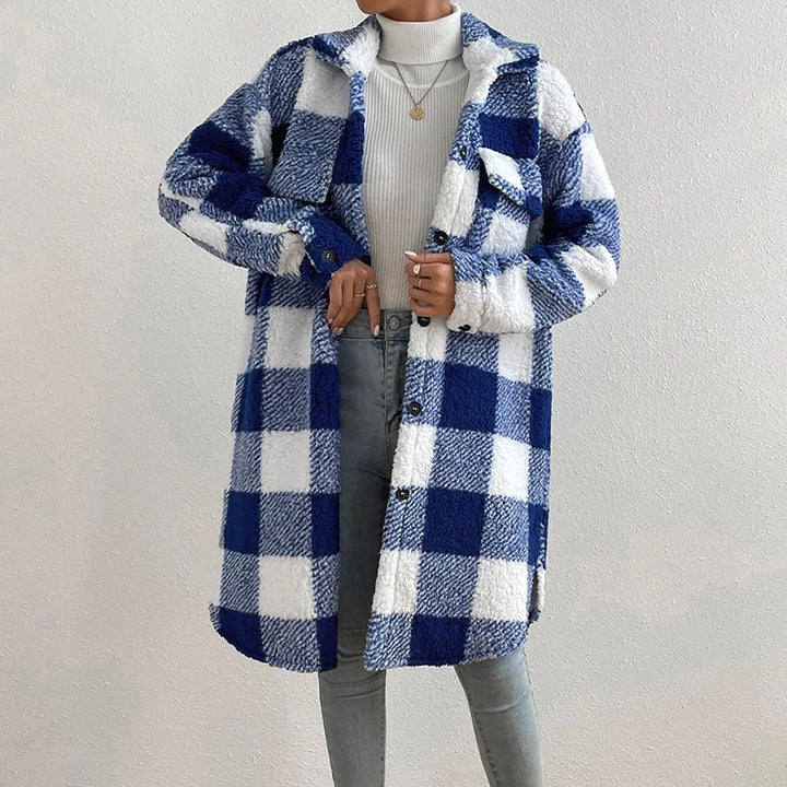 Women’s Plaid Jacket With Structured Silhouette