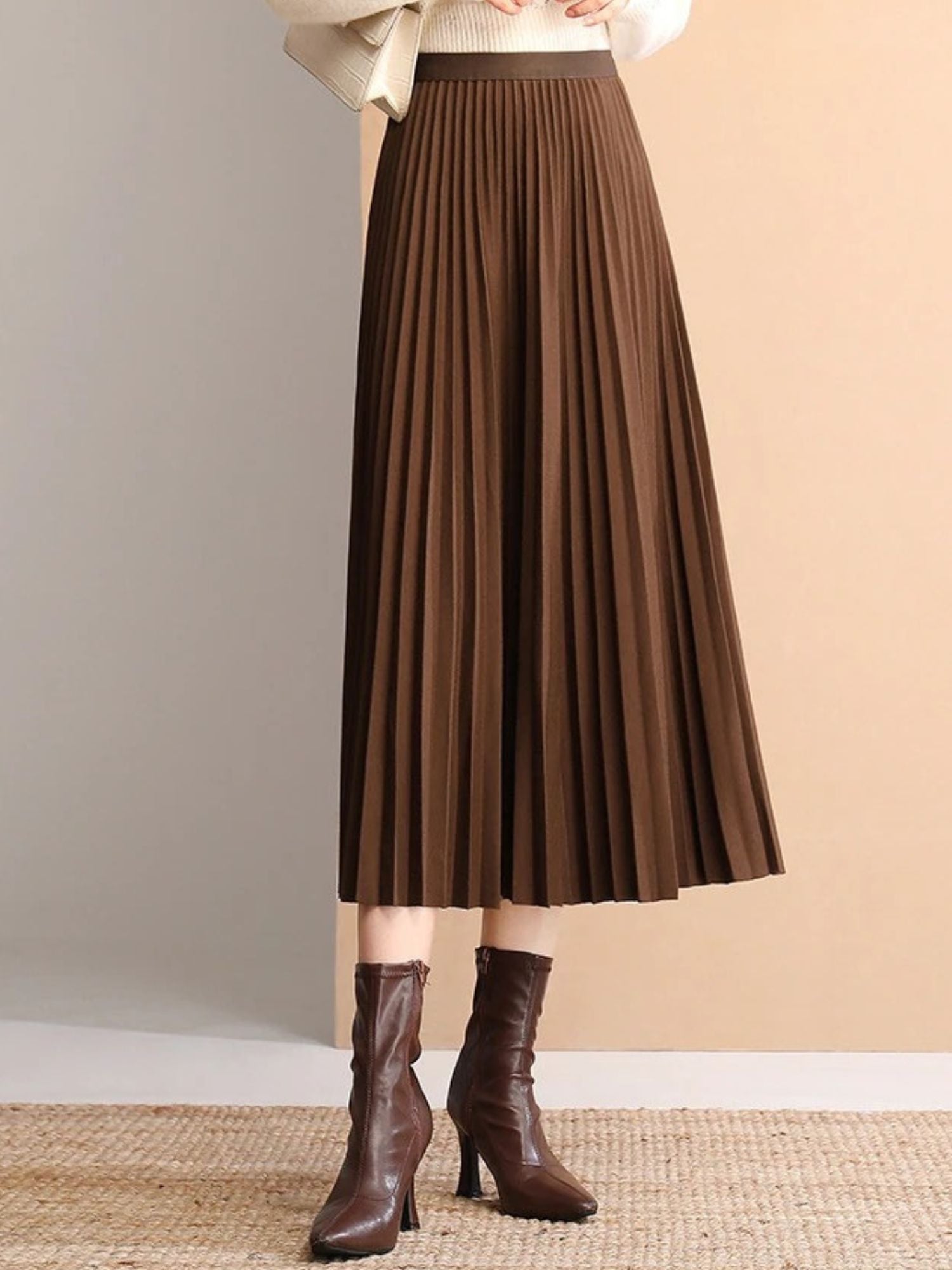Women’s Pleated A-Line Midi Skirt